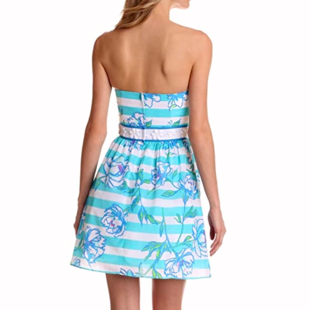 SOLD-Lilly Pulitzer Beaded Nautical Strapless Dress - Picture 2 of 10